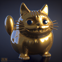 金玻璃制成,龙猫混合, 3d 