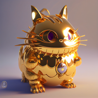 金玻璃制成,龙猫混合, 3d 