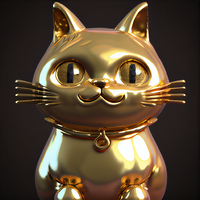 金玻璃制成,龙猫混合, 3d 