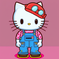 Hello kitty,穿着整体,平面