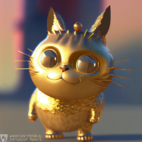 金玻璃制成,龙猫混合, 3d 