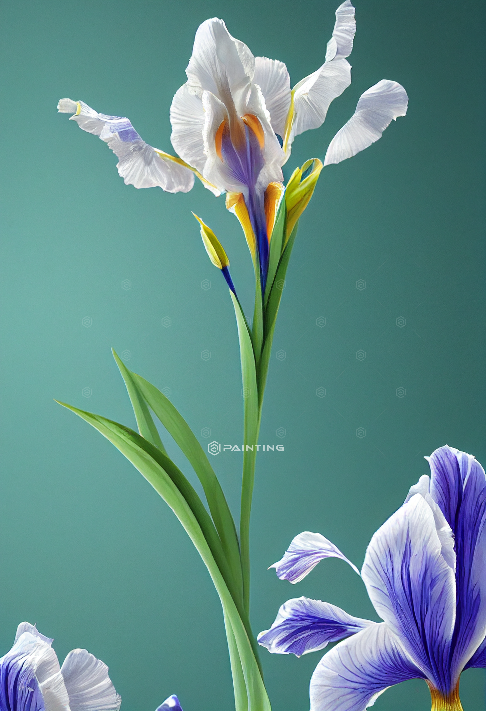 An_iris_adorn_the_aquamarine_background_the_picture_becomes__bfc9980d-6447-44f8-b18f-eea0024e2346.png